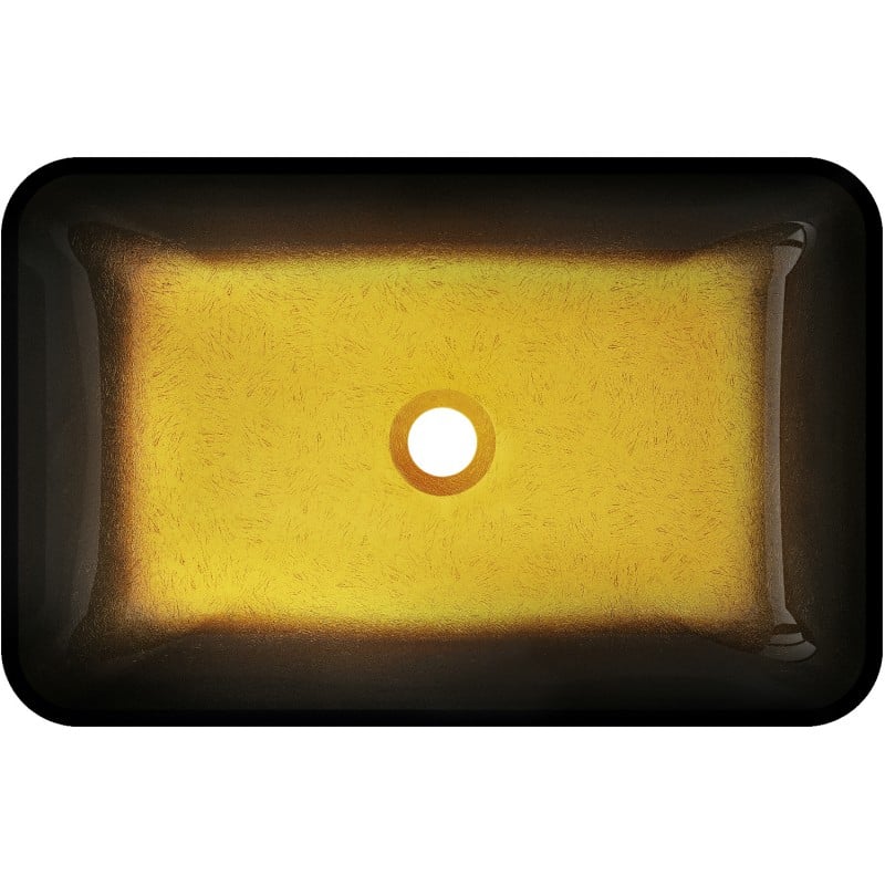 Mexen Megan lavabo en verre à poser 56 x 36 cm, or foncé - 24135651