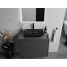 Mexen Megan lavabo en verre sur comptoir 56 x 36 cm, noir - 24135670