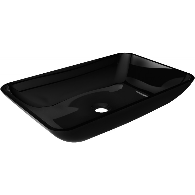 Mexen Megan lavabo à comptoir en verre 56 x 36 cm, Noir - 24135670
