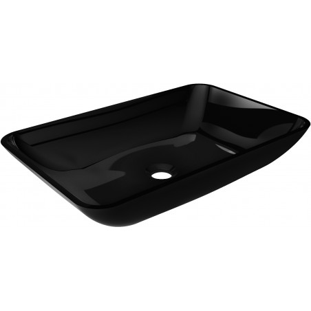 Mexen Megan lavabo en verre sur comptoir 56 x 36 cm, noir - 24135670