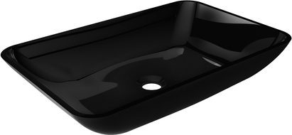Mexen Megan lavabo à comptoir en verre 56 x 36 cm, Noir - 24135670