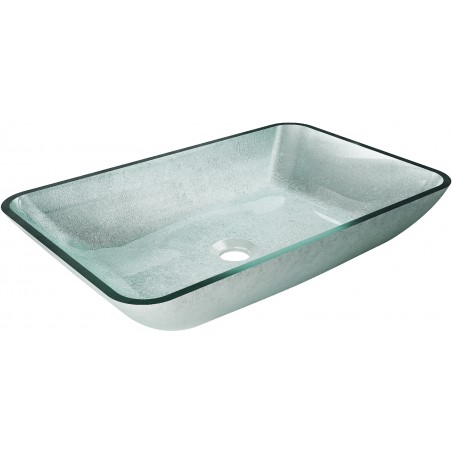 Mexen Megan lavabo en verre à poser 56 x 36 cm, argenté - 24135611
