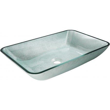 Mexen Megan lavabo en verre sur plan 56 x 36 cm, argent - 24135611