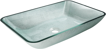 Mexen Megan lavabo à comptoir en verre 56 x 36 cm, Argent - 24135611