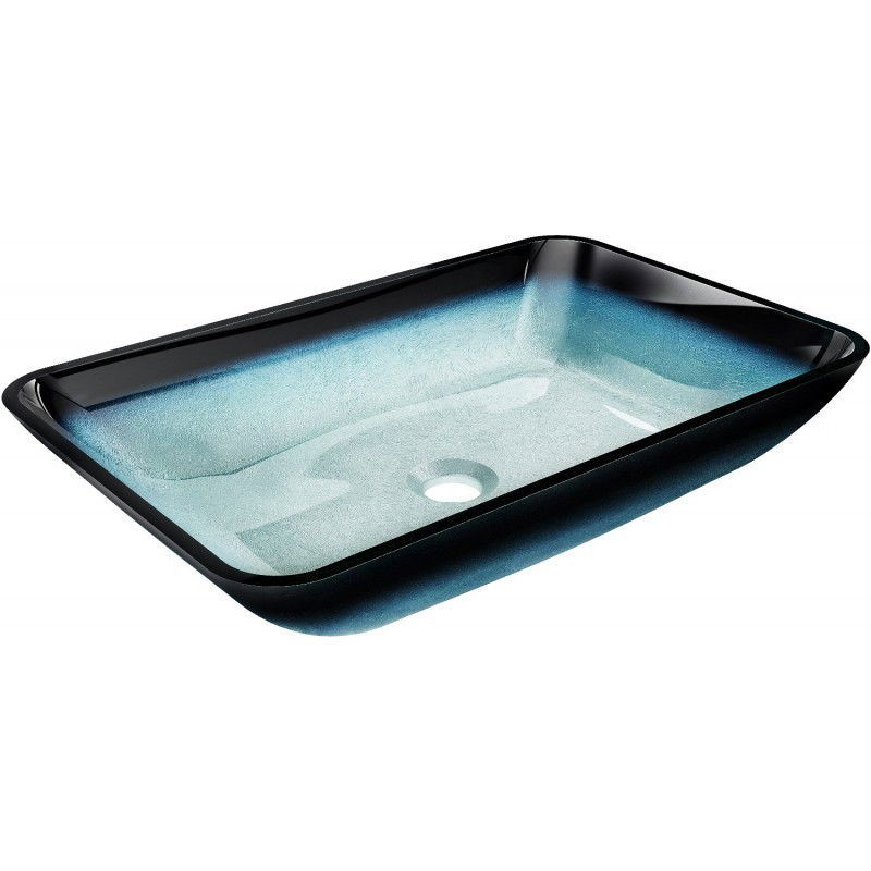 Mexen Megan lavabo à comptoir en verre 56 x 36 cm, Bleu - 24135647