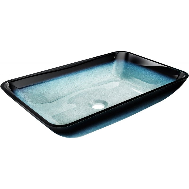 Mexen Megan lavabo en verre à poser 56 x 36 cm, bleu - 24135647