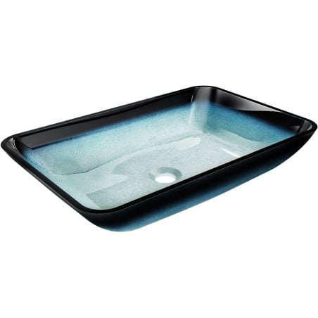 Mexen Megan lavabo en verre à poser 56 x 36 cm, bleu - 24135647