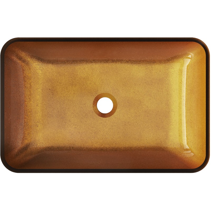 Mexen Megan lavabo en verre à poser 56 x 36 cm, doré - 24135650