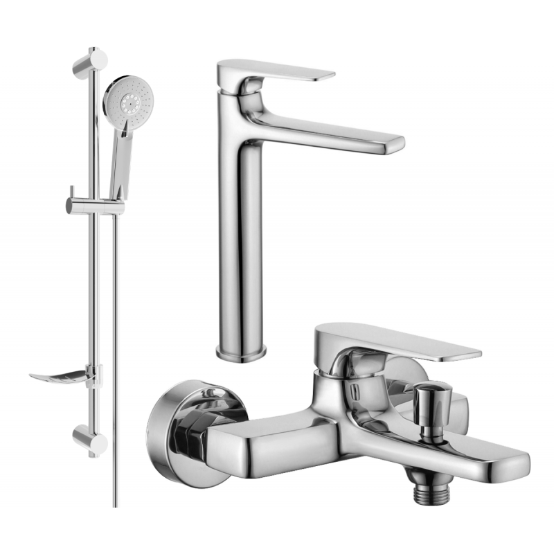 Mexen Lynx DF40 ensemble de bain, chrome - 745913DF40-00