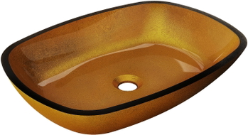 Mexen Araks vasque à poser en verre 54 x 39 cm, or - 24155450