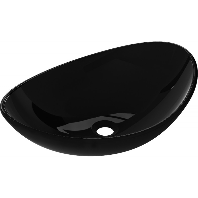 Mexen Sonia lavabo à comptoir en verre 54 x 37 cm, Noir - 24145470