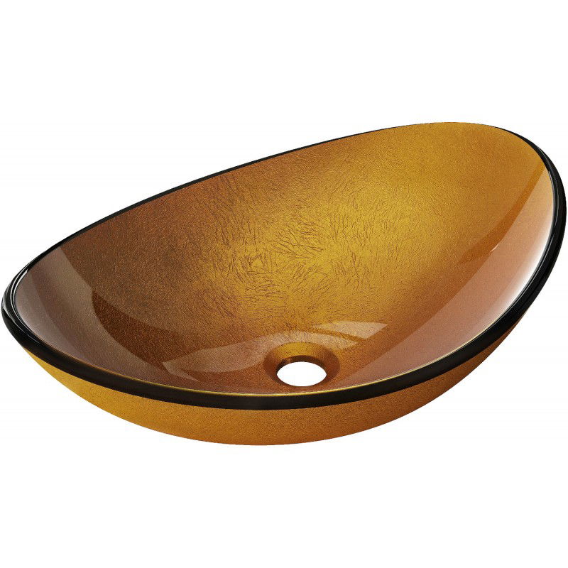 Mexen Sonia lavabo en verre à poser 54 x 37 cm, doré - 24145450