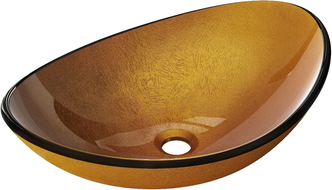 Mexen Sonia lavabo en verre à poser 54 x 37 cm, doré - 24145450