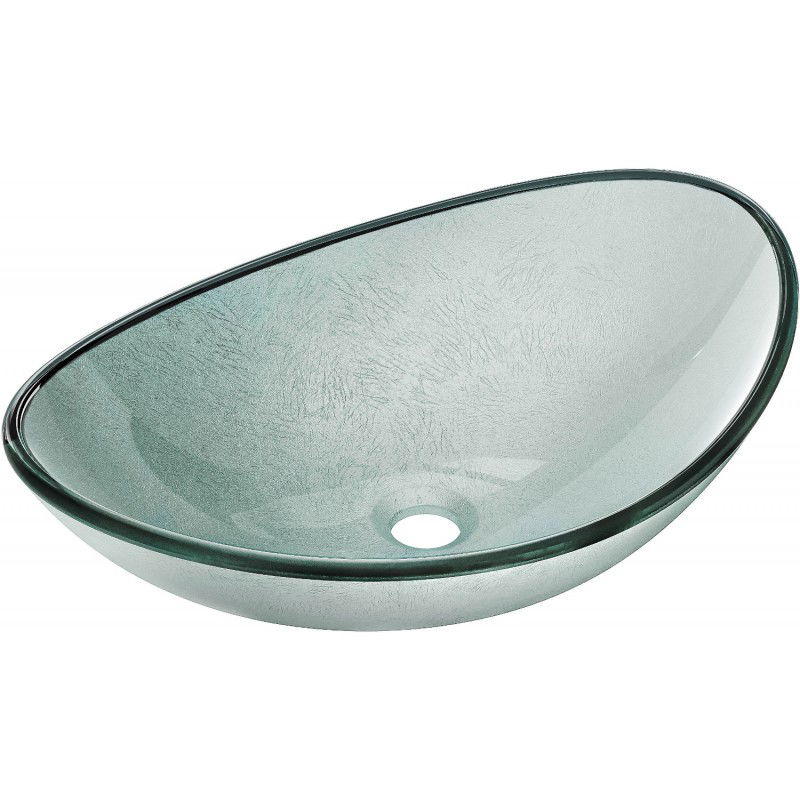 Mexen Sonia lavabo à comptoir en verre 54 x 37 cm, Argent - 24145411