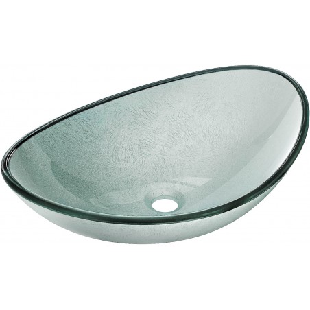 Mexen Sonia lavabo en verre sur plan 54 x 37 cm, argenté - 24145411