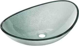Mexen Sonia lavabo en verre sur plan 54 x 37 cm, argenté - 24145411