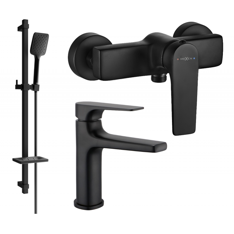 Mexen Lynx Ensemble de douche DQ62, noir - 745904DQ62-70