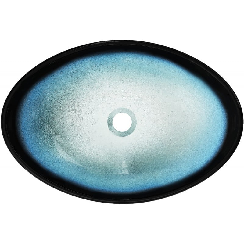Mexen Sonia lavabo en verre posé sur comptoir 54 x 37 cm, bleu - 24145447