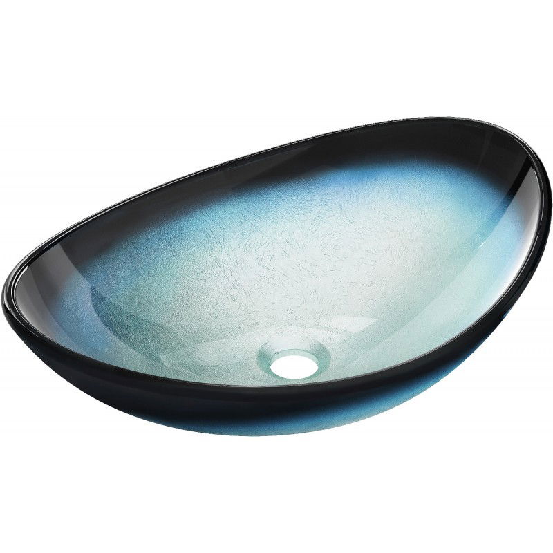 Mexen Sonia lavabo à comptoir en verre 54 x 37 cm, Bleu - 24145447