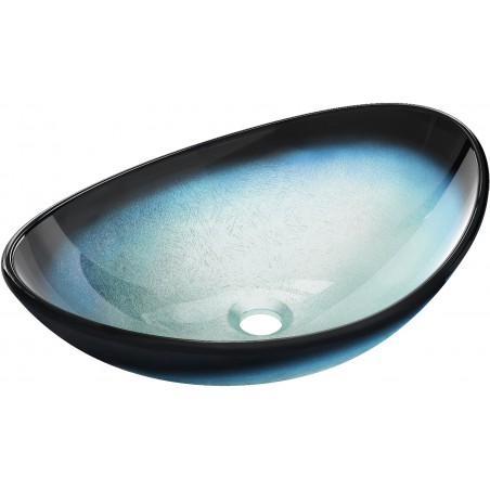 Mexen Sonia lavabo à poser en verre 54 x 37 cm, bleu - 24145447