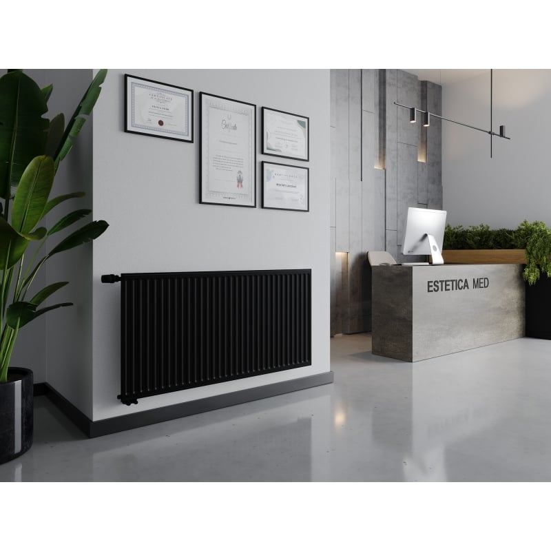 Mexen CVH10 Radiateur hygiénique plat 600 x 2000 mm, raccordement inférieur, 1249 W, noir - W610H-060-200-70