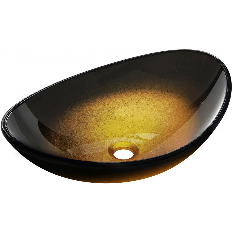 Mexen Sonia lavabo en verre à poser 54 x 37 cm, or foncé - 24145451