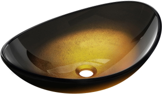 Mexen Sonia vasque en verre à poser 54 x 37 cm, or foncé - 24145451