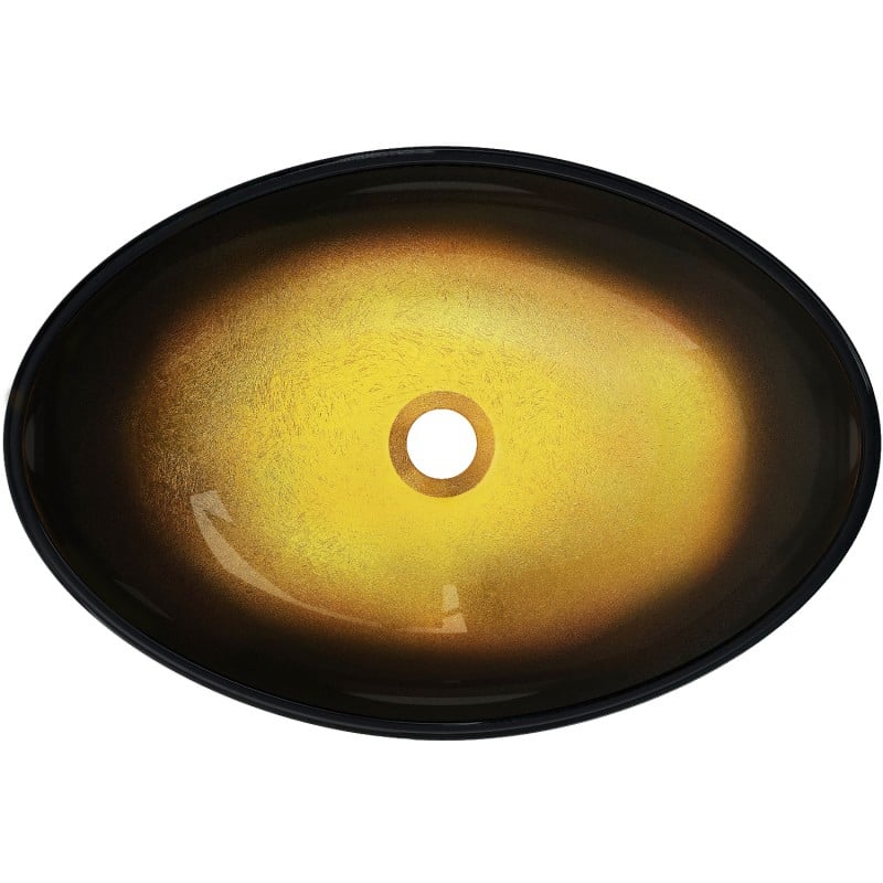 Mexen Sonia lavabo en verre à poser 54 x 37 cm, or foncé - 24145451