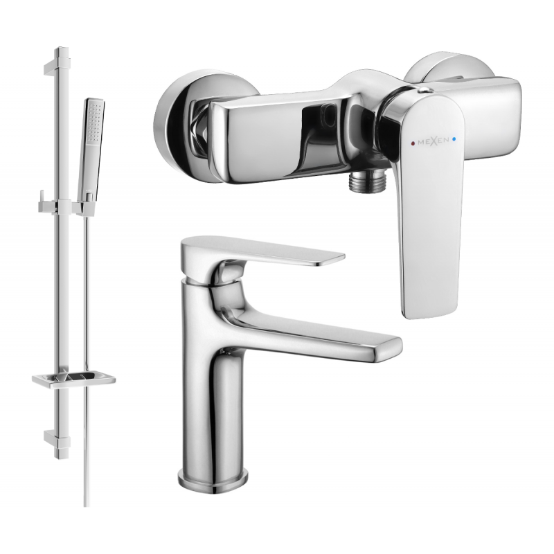 Mexen Lynx DQ72 ensemble de douche, chrome - 745904DQ72-00