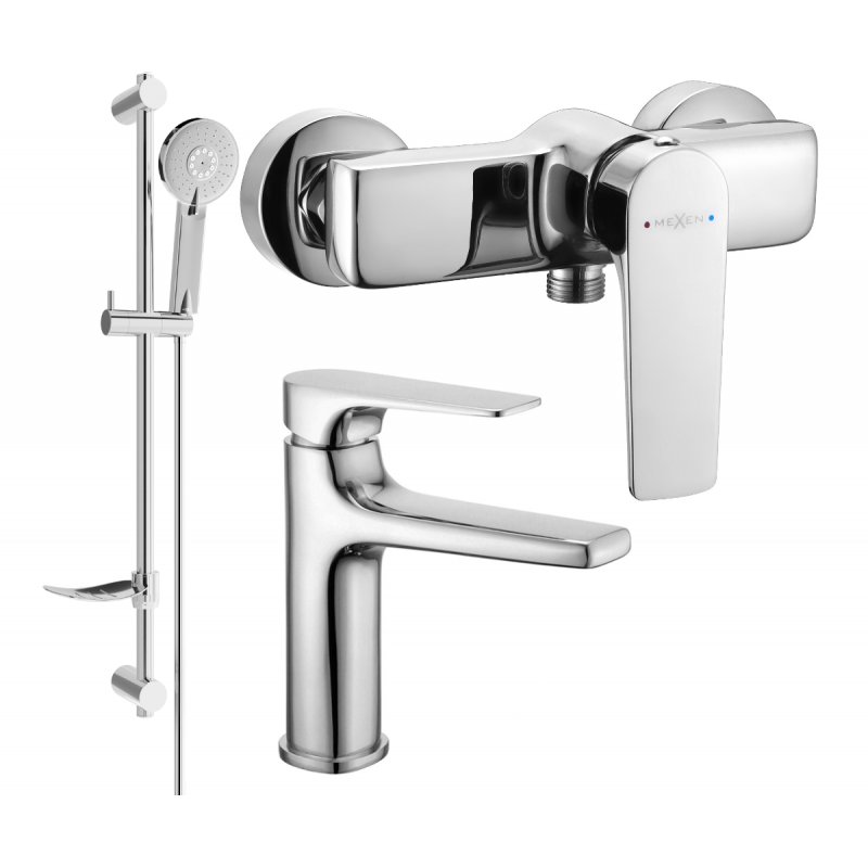 Mexen Lynx Ensemble de douche DF40, chrome - 745904DF40-00