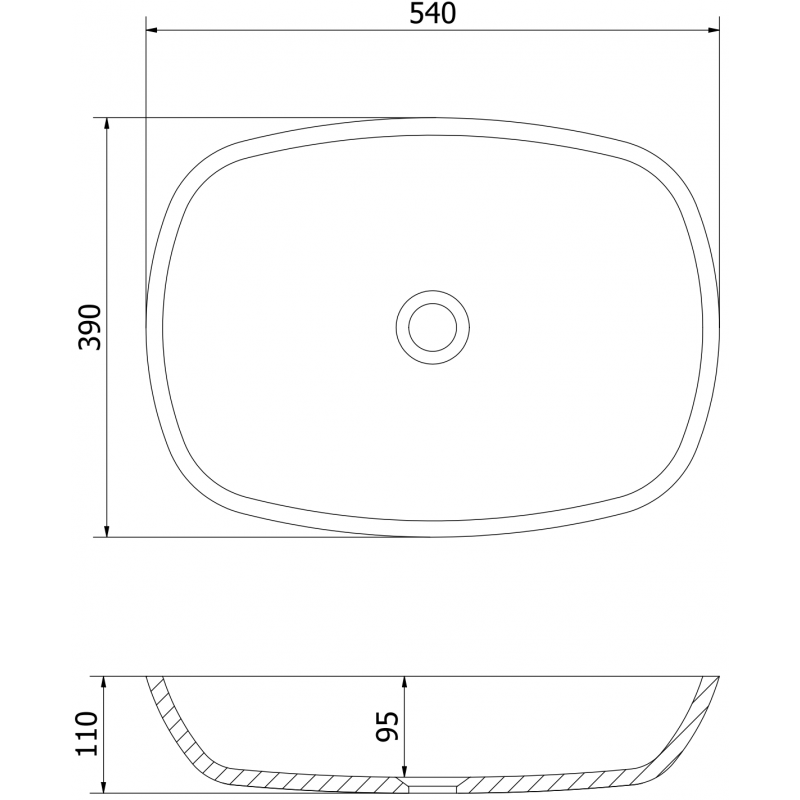 Mexen Araks lavabo en verre à poser 54 x 39 cm, blanc - 24155430