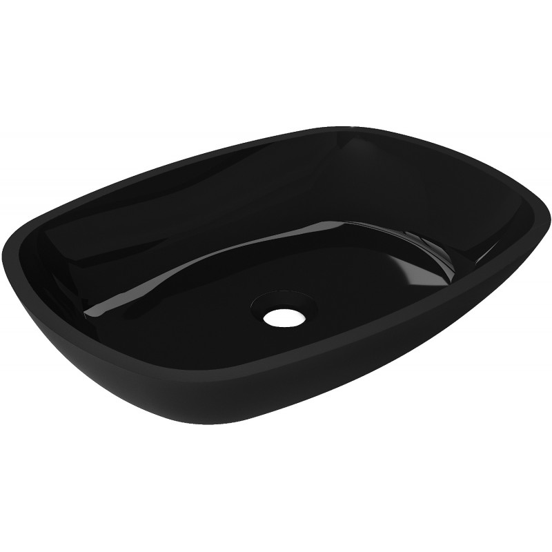 Mexen Araks lavabo à comptoir en verre 54 x 39 cm, Noir - 24155470