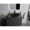 Mexen Araks lavabo en verre à poser 54 x 39 cm, noir - 24155470