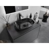 Mexen Araks lavabo en verre à poser 54 x 39 cm, noir - 24155470