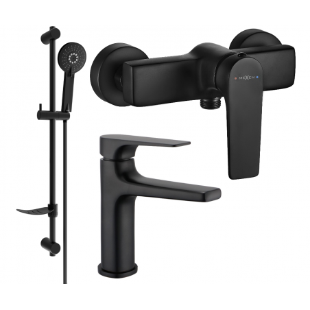 Ensemble de douche Mexen Lynx DF40, noir - 745904DF40-70