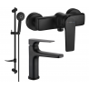 Ensemble de douche Mexen Lynx DF40, noir - 745904DF40-70