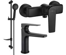 Ensemble de douche Mexen Lynx DF40, noir - 745904DF40-70