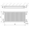 Mexen CVH20 Hygiène radiateur à plaques 500 x 1400 mm, connexion inférieure, 1326 W, noir - W620H-050-140-70