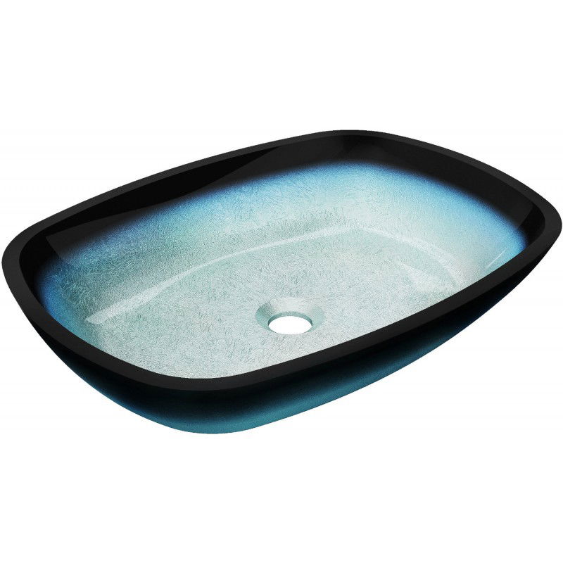 Mexen Araks lavabo à comptoir en verre 54 x 39 cm, Bleu - 24155447