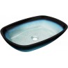 Mexen Araks lavabo en verre sur plan 54 x 39 cm, bleu - 24155447