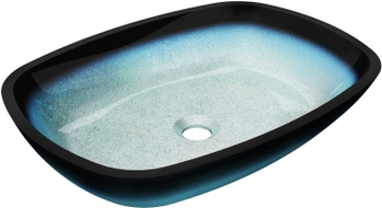 Mexen Araks lavabo en verre sur plan 54 x 39 cm, bleu - 24155447