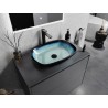 Mexen Araks lavabo en verre sur plan 54 x 39 cm, bleu - 24155447