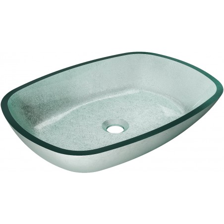 Mexen Araks vasque à poser en verre 54 x 39 cm, argent - 24155411