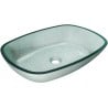 Mexen Araks lavabo en verre à poser 54 x 39 cm, argenté - 24155411