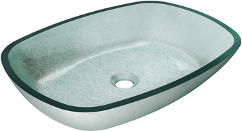 Mexen Araks lavabo à comptoir en verre 54 x 39 cm, Argent - 24155411