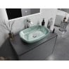 Mexen Araks lavabo en verre à poser 54 x 39 cm, argenté - 24155411