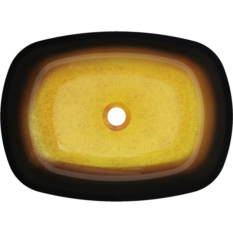 Mexen Araks lavabo en verre à poser 54 x 39 cm, or foncé - 24155451