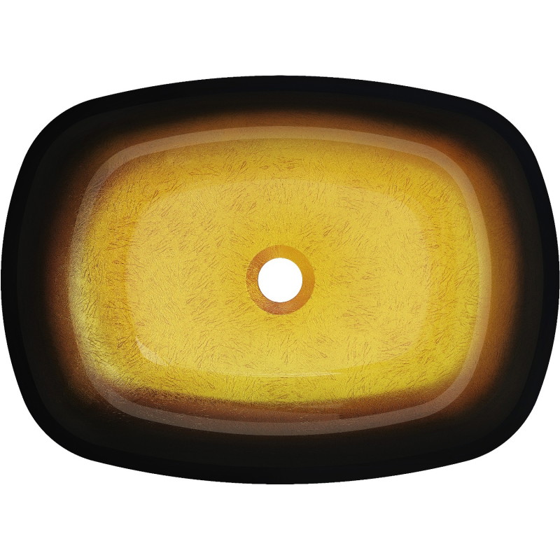 Mexen Araks vasque à poser en verre 54 x 39 cm, or foncé - 24155451