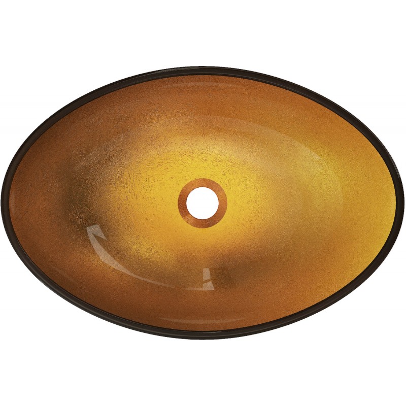 Mexen Sonia lavabo en verre sur comptoir 54 x 37 cm, or - 24145450