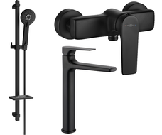 Ensemble de douche Mexen Lynx DQ40, noir - 745914DQ40-70
